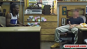Black bf let the pawn man fuck his gf at the pawnshop