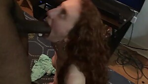 Interracial Anal Redhead Slutwife Begs for Cum