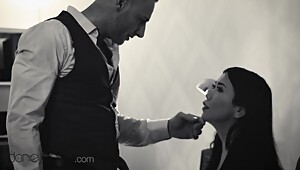 Dane Jones Romantic film noir fuck on the desk with desperate Asian wife Alina Crystall