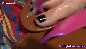 BootyfulWifey purple sandals huge cumblast