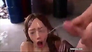 girl gets a cum bath