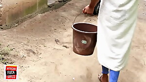 AFTER SWEEPING GRANDMA'_S COMPOUND, ONE OF OUR TENANTS PEEDS THROUGH A SMALL HOLE WHILE I WAS TAKING MY BATH. FULL VIDEO AVAILABLE IN RED CHANNEL