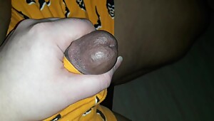 Playing with the tip of step-brother's dick