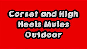 Corset And High Heels Muules Outdoor